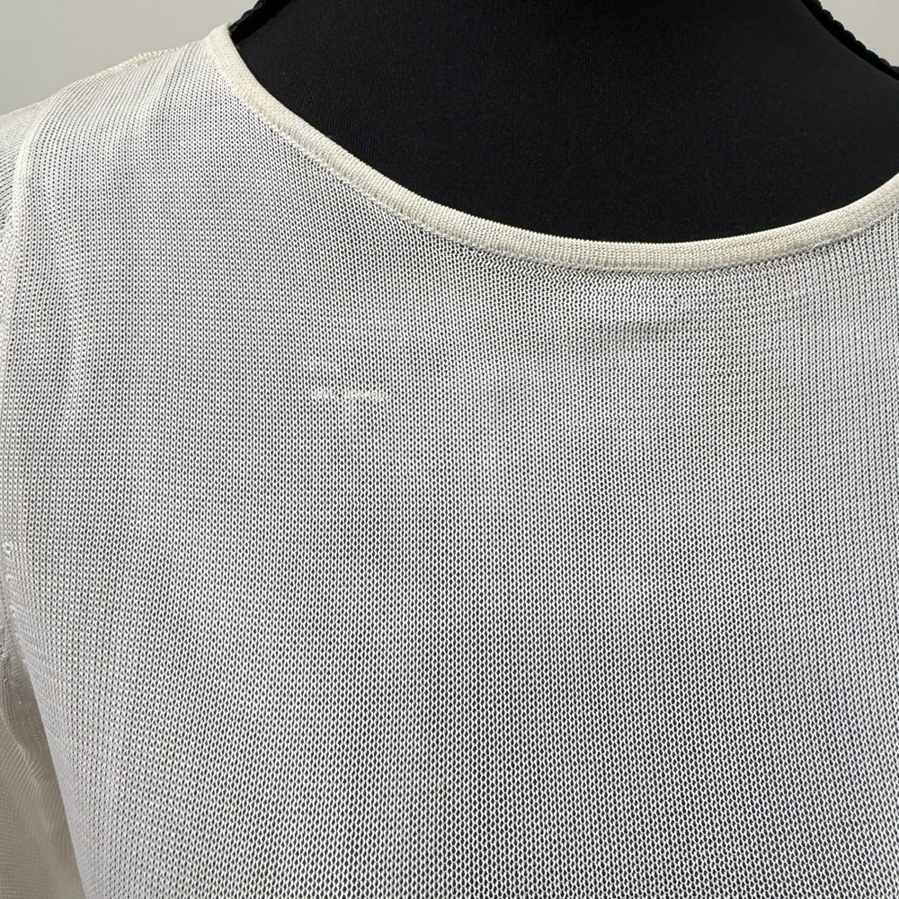 ALC Sheer White Pleated Long Sleeve Maxi Dress - Picture 5 of 6